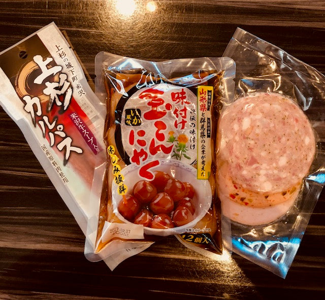 【クール便送料込】［てびねり冷酒グラス付］地酒3銘柄と名産おつまみを楽しむ晩酌セット