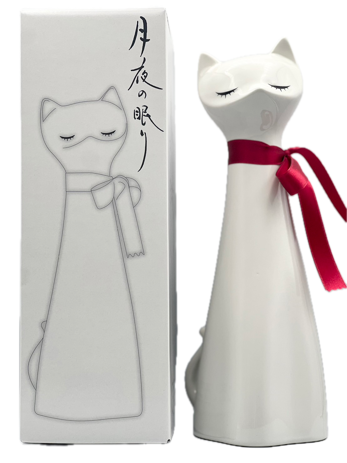 Chiyoto Moonlit Night Sleep White Cat Bottle (Junmai)