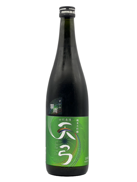 Heavenly bow green rain pure rice size brewing sake from the finest rice 